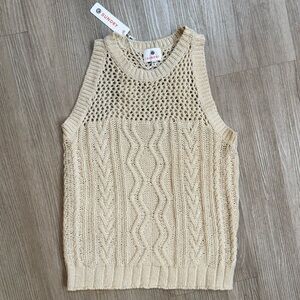 Sundry Tan Ribbed Sleeveless Tank Top